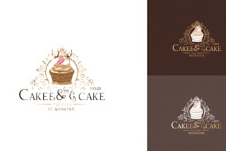 design a sweet and elegant cake logo for your bakery or brand