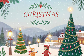 design christmas illustrations and holiday card design