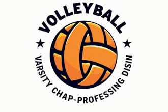 create an eye catching volleyball sport logo  in one day