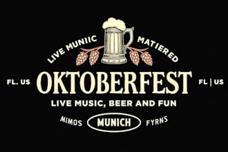 make an amazing oktoberfest beer logo with unlimited revision