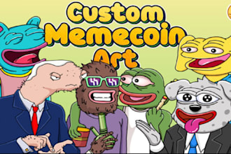 design unique 2d solana meme coin art and viral crypto graphics