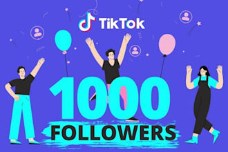 fcebook 1000 followers on your tik tok account