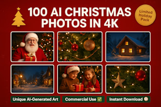 sell 100 ai christmas photos in 4k