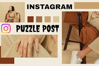 design a high engagement instagram puzzle feed layout for your brand