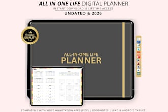 etsy digital planner, hyperlinked planner, etsy digital product, digital journal