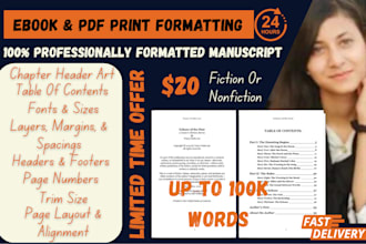 do formatting of your fiction or nonfiction manuscript in 24 hours