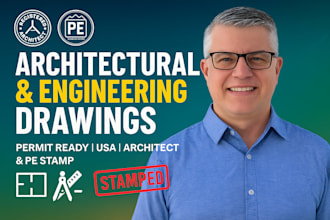 do architectural pe stamp and blueprint