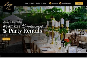 build party rental website, event rental website