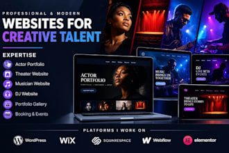 design actor portfolio website theater website musician website dj website