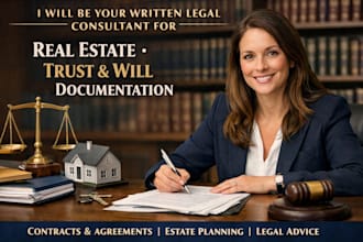 be your written legal consultant for real estate trust and will documentation