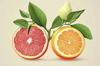 illustrate digitally realistic fruits or veggies