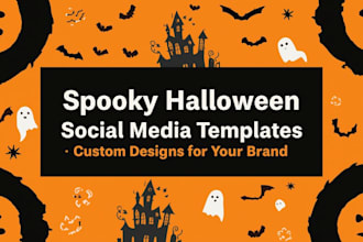 design spooky halloween social media post, story banner template flyer and logo