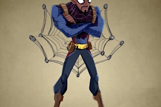 draw superhero cartoon character for you