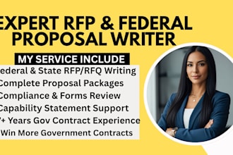 write winning federal bid proposals, rfp,rfq responses and  government contracts
