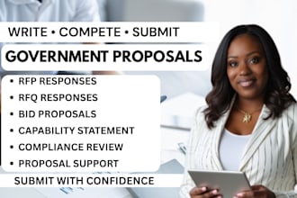 write winning federal bid proposals, rfp,rfq responses and  government contracts
