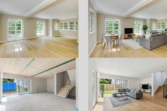 create realistic virtual home staging for real estate photos