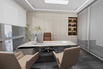 redesign coworking space, modern executive office, internal cgi, office layout