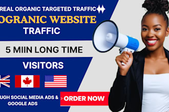 do 5min long time duration organic website traffic promotion