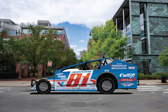 do big block modified wrap, racing car wrap, dirt track racing, sprint car wrap