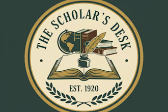 design a vintage study logo with classic academic elegance