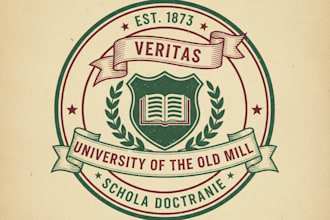 design a vintage university logo with classic academic prestige