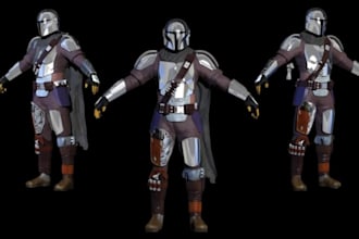 create  costume 3d model for cosplay, helmet, armor, weapon for 3d printing