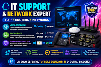 provide IT support and manage voip, routers, and networks