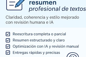 reescritura y resumen profesional de textos en español