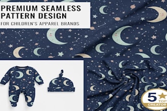 design a cute seamless repeating pattern for your baby and children apparel
