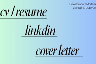 create a professional resume, CV, and cover letter in word or PDF