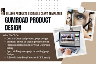 design gumroad digital products, ebook cover, gumroad design, gumroad page, book