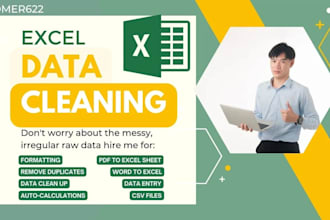 clean, format, merge, split excel data