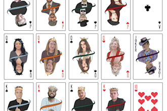design a printable playing card deck of your friends or team christmas sale