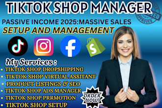 set up tiktok shop, facebook shop, instagram shop or shopify dropshipping store