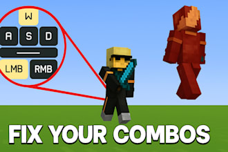 coach you in minecraft sword combos or axe pvp skills
