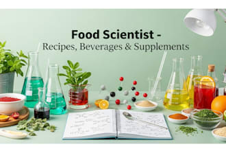 be food scientist for beverages, recipe development and supplement formulation