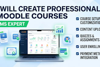 design, upload and setup moodle lms courses professionally