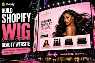 build shopify wig, lace front wig, hair extension and beauty website