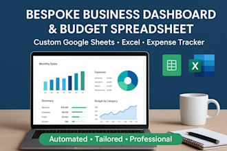 create bespoke excel spreadsheet, bespoke business dashboard, budget tracker