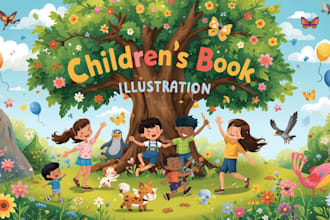 illustrate children storybooks and design creative book cover for kdp
