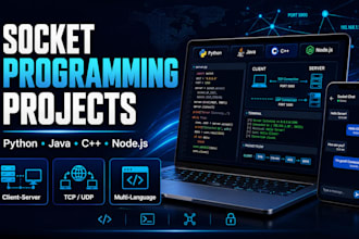do socket programming projects in python, java, cpp, or nodejs
