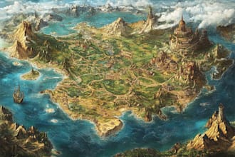 do fantasy map illustration