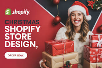 build christmas shopify store, christmas dropshipping and website store design