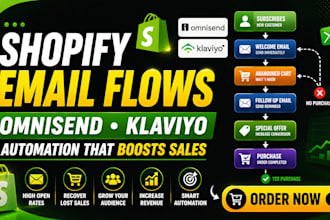 setup shopify email marketing flows in omnisend or klaviyo