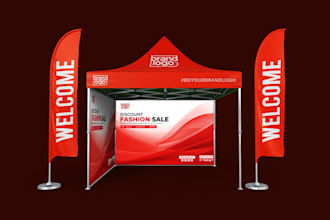 design canopy tents, backdrops, and flags for your event
