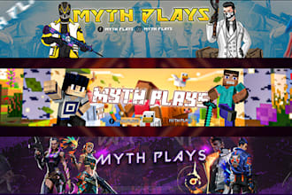 design an attractive youtube gaming, twitter, and twitch banner