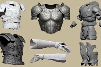 make or fix 3d cosplay armor 3d helmet or fantacy armor model for 3d printing