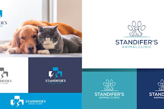 do a modern minimalist pet business logo design