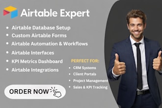 build airtable form, airtable database setup, airtable automation, KPI metrics