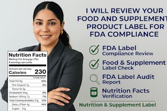 review your food and supplement product label for fda compliance